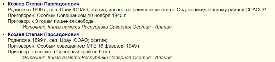 Козаев С. П. - Книга памяти РСО