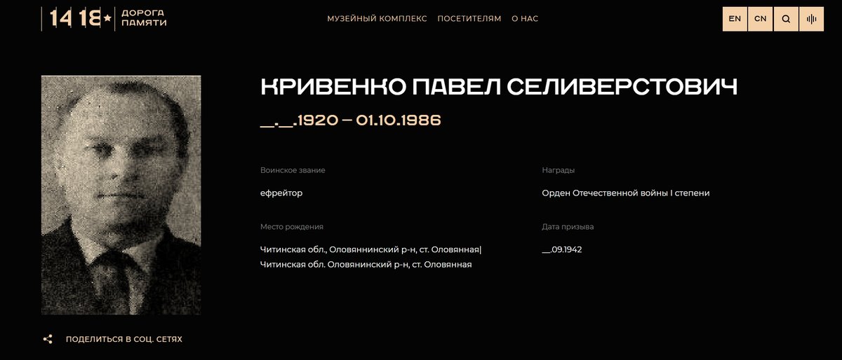 Кривенко П. С. - Дорога памяти