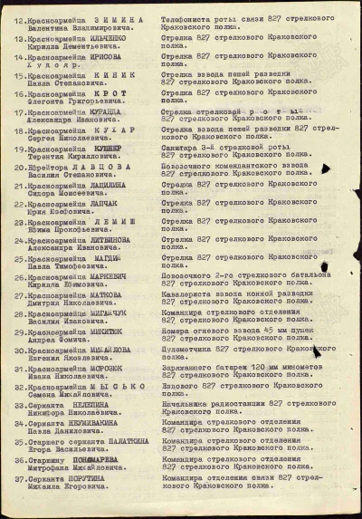 Пономарев Мит. М. - Орден Славы III степени - Документ о награждении